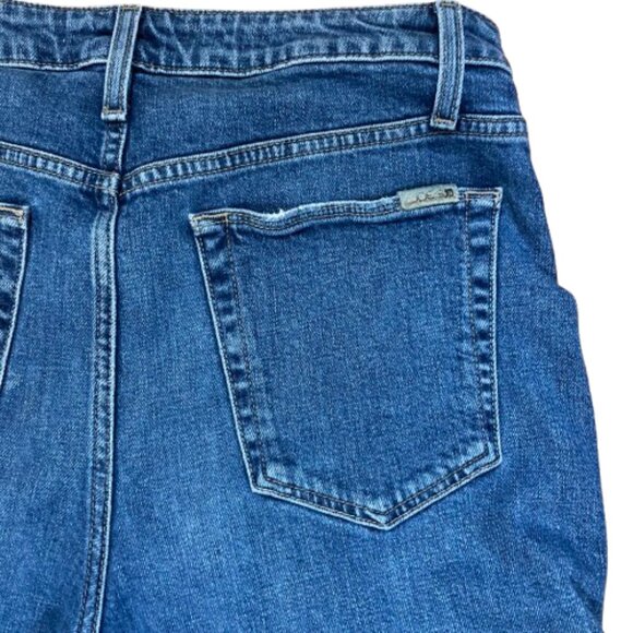 Joe's  "The Jane" Jeans SALE! W30 High Rise Straight Crop Raw Hem Med Blue EUC - Picture 2 of 7